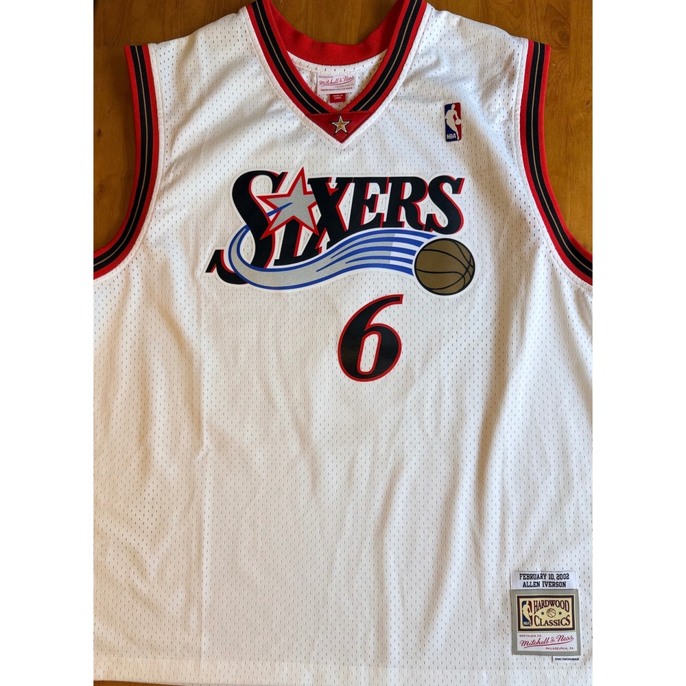 Mitchell & Ness Allen Iverson 76ers 2002 All Star Jersey White 2XL 6 NBA HW 471